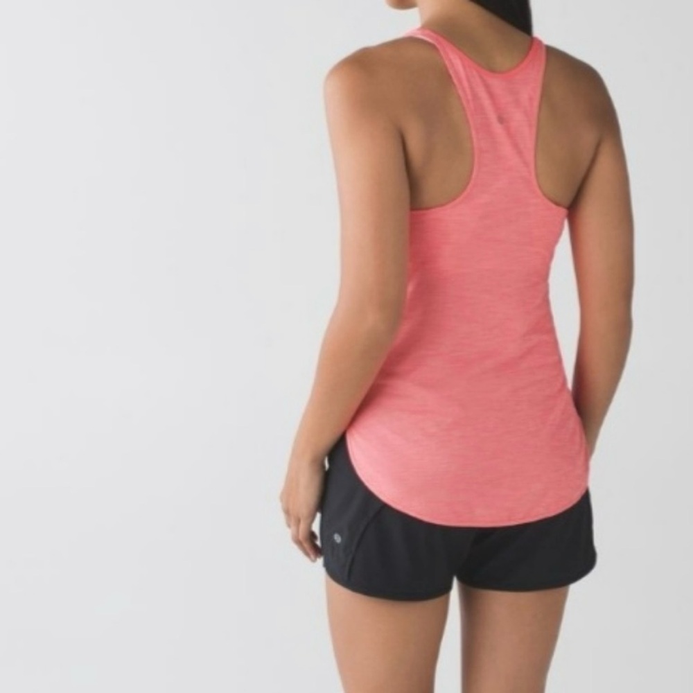 Lululemon What The Sport Singlet Size 12 Heathered Electric Coral